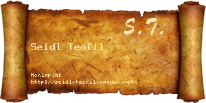 Seidl Teofil névjegykártya